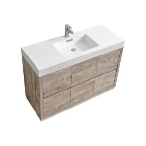 Bliss 48″ Nature Wood Floor Mount Modern Bathroom Vanity