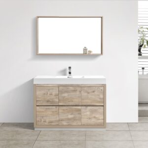 Bliss 48″ Nature Wood Floor Mount Modern Bathroom Vanity