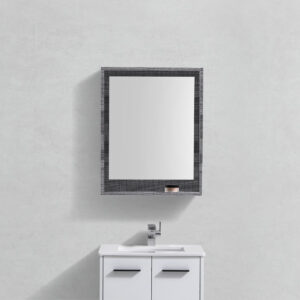 24″ Wide Mirror w/ Shelf – Ash Gray