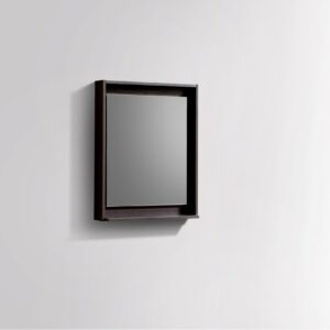 24″ Wide Mirror w/ Shelf – High Gloss Gray Oak