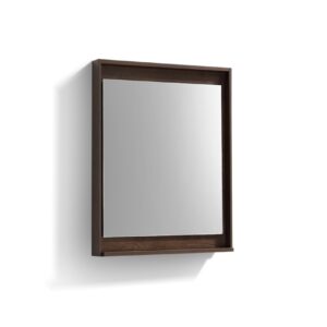 24″ Wide Mirror w/ Shelf – Rosewood