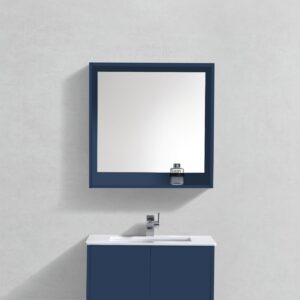 30″ Wide Mirror w/ Shelf – Navy Blue