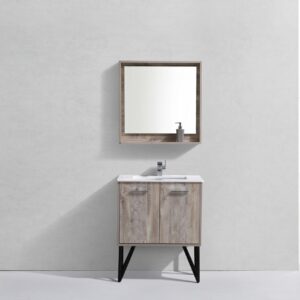 Bosco 30″ Modern Bathroom Vanity w/ Cream Countertop