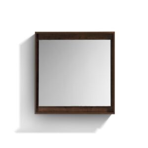 30″ Wide Mirror w/ Shelf – Rosewood