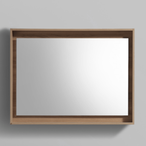 36″ Wide Mirror w/ Shelf – Honey Oak