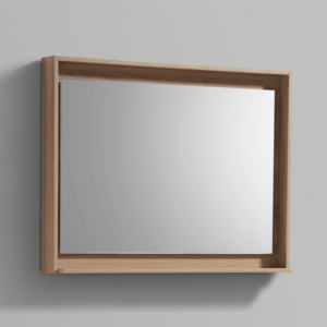 36″ Wide Mirror w/ Shelf – Honey Oak