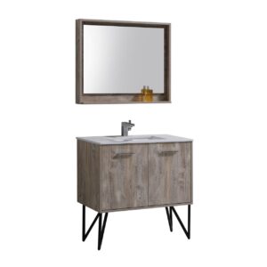 Bosco 36″ Modern Bathroom Vanity w/ White Countertop