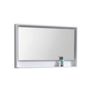 48″ Wide Mirror w/ Shelf – High Gloss White
