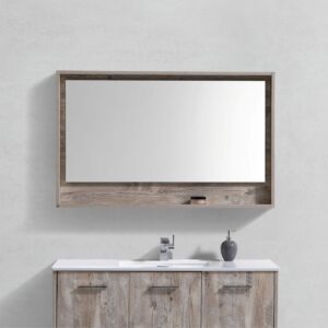 48″ Wide Mirror w/ Shelf – Nature Wood