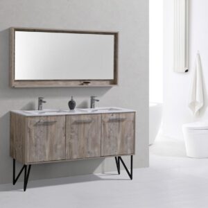 Bosco 60″ Modern Bathroom Vanity w/ White Countertop