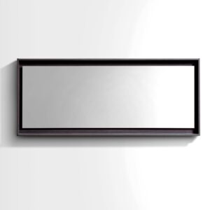 60″ Wide Mirror w/ Shelf – High Gloss Gray Oak