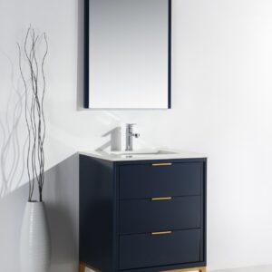 Divani 24″ Navy Blue Vanity W/ Quartz Counter Top