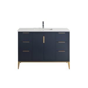 Divani 48″ Navy Blue Vanity W/ Quartz Counter Top