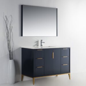 Divani 48″ Navy Blue Vanity W/ Quartz Counter Top