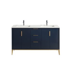 Divani 60″ Navy Blue Vanity W/ Quartz Counter Top