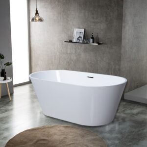 Ovale 59” White Free Standing Bathtub – White