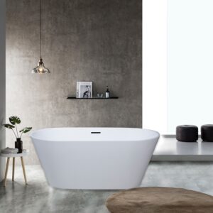 Ovale 59” White Free Standing Bathtub – White