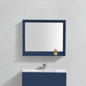 36″ Wide Mirror w/ Shelf – Navy Blue