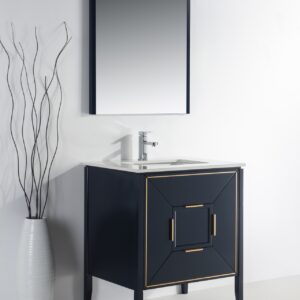 Vetro 30″ Navy Blue Vanity W/ Quartz Counter Top