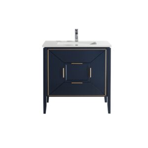 Vetro 36″ Navy Blue Vanity W/ Quartz Counter Top