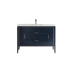 Vetro 48″ Navy Blue Vanity W/ Quartz Counter Top