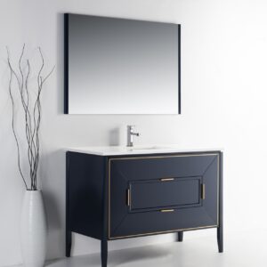 Vetro 48″ Navy Blue Vanity W/ Quartz Counter Top