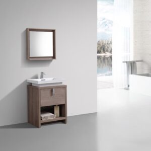 Levi 24″ Butternut Modern Bathroom Vanity w/ Cubby Hole