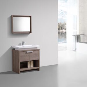 Levi 32″ Butternut Modern Bathroom Vanity w/ Cubby Hole