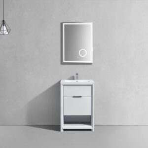 KubeBath 24″ Nudo Modern Bathroom Vanity in High Gloss White Finish