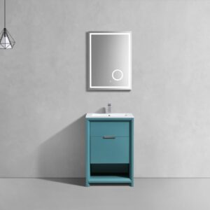 KubeBath 24″ Nudo Modern Bathroom Vanity in Teal Green Finish