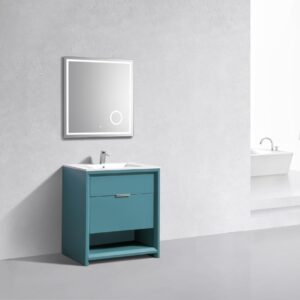 KubeBath 32″ Nudo Modern Bathroom Vanity in Teal Green Finish