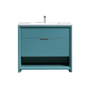 KubeBath 36″ Nudo Modern Bathroom Vanity in Teal Green Finish