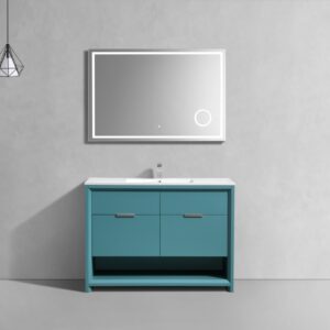 KubeBath 48″ Single Sink Nudo Modern Bathroom Vanity in Teal Green Finish