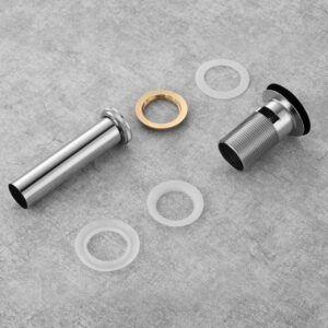 KubeBath Solid Brass Construction Pop-Up Drain W/ Black Finish – With Overflow