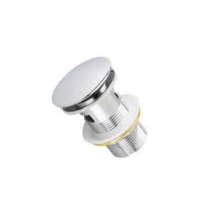 KubeBath Solid Brass Construction Pop-Up Drain W/ Chrome Finish – With Overflow