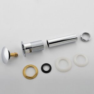 KubeBath Solid Brass Construction Pop-Up Drain W/ Chrome Finish – With Overflow