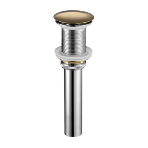 KubeBath Solid Brass Construction Pop-Up Drain W/ Gold Bronze Finish – No Overflow