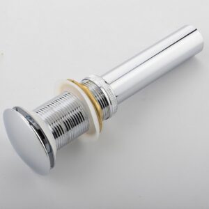 KubeBath Solid Brass Construction Pop-Up Drain W/ Chrome Finish – No Overflow