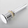 KubeBath Solid Brass Construction Pop-Up Drain W/ White Finish - No Overflow - Image 2