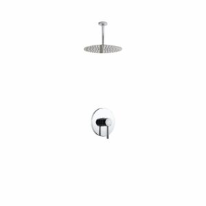 Aqua Rondo Shower Set w/ Ceiling Mount 12″ Rain Shower