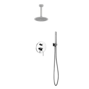 Aqua Rondo Shower Set w/ Ceiling Mount 8″ Rain Shower and Handheld