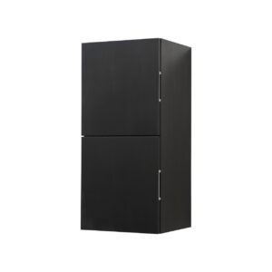 Bathroom Black Wood Linen Side Cabinet w/ 2 Storage Areas