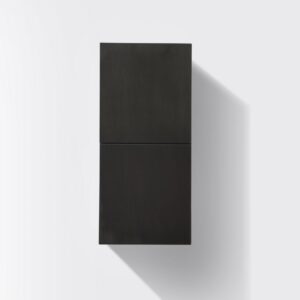 Bathroom Black Wood Linen Side Cabinet w/ 2 Storage Areas
