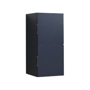 Bathroom Navy Blue Wood Linen Side Cabinet w/ 2 Storage Areas