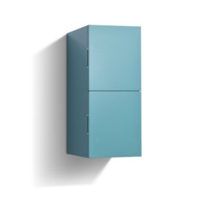 Teal Green Bathroom Linen Side Cabinet w/ 2 Storage Areas