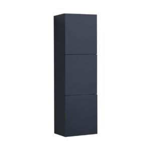 Bathroom Navy Blue Linen Side Cabinet w/ 3 Large Storage Areas