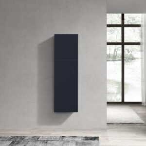 Bathroom Navy Blue Linen Side Cabinet w/ 3 Large Storage Areas