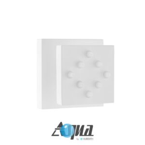 Aqua Piazza White Shower Set w/ 12″ Square Rain Shower, Tub Filler and 4 Body Jets