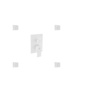 Aqua Piazza White Shower Set w/ 8″ Square Rain Shower, 4 Body Jets and Tub Filler