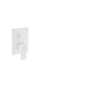 Aqua Piazza White Shower Set w/ 8″ Square Rain Shower and Tub Filler